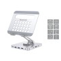 Conceptronic DONN26G Tablet Stand with 8-in-1 USB 3.2 Gen 1 Docking Station, 360° Rotating Base, Foldable, Adjustable Height, 16